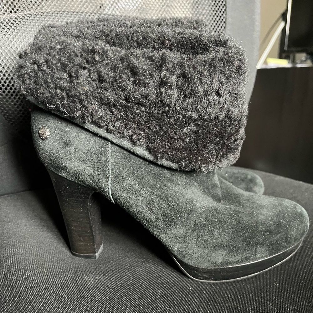 Ugg booties with 3 in heel.